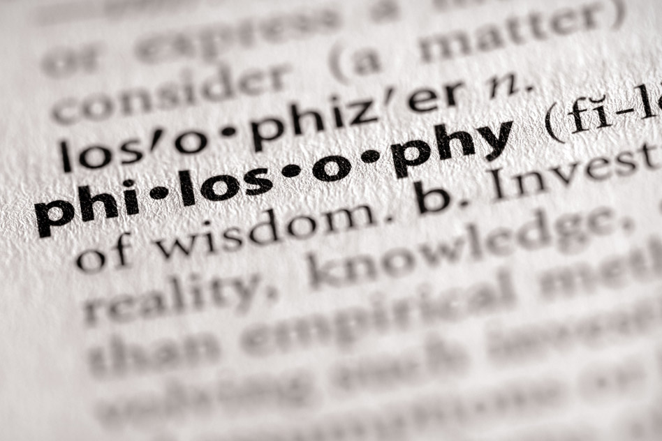 Close-up of 'philosophy' in a dictionary